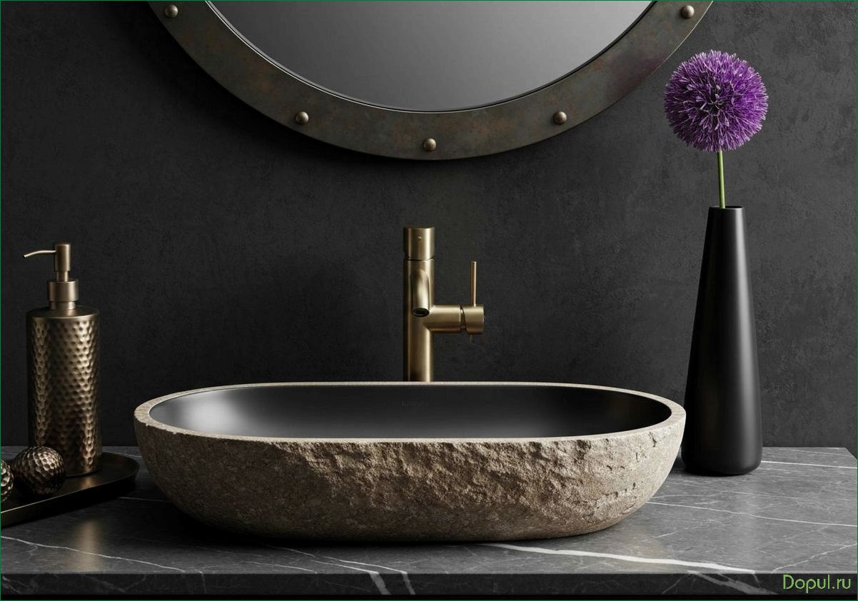 Уникальные раковины из натуральных горных камней для стильного оформления ванной комнаты